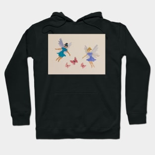 Fairies at play oil painting by Tabitha Kremesec Hoodie